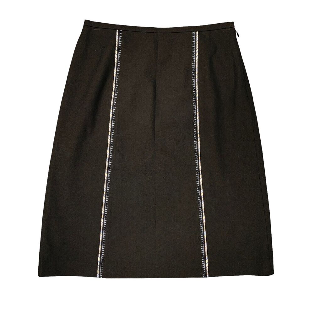 Ann Taylor LOFT Skirt Womens 0 A Line Side Zip Knee Length Lined Contrast Stitch